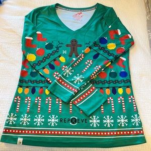 Headsweats Ugly Christmas Sweater performance long sleeve v-neck